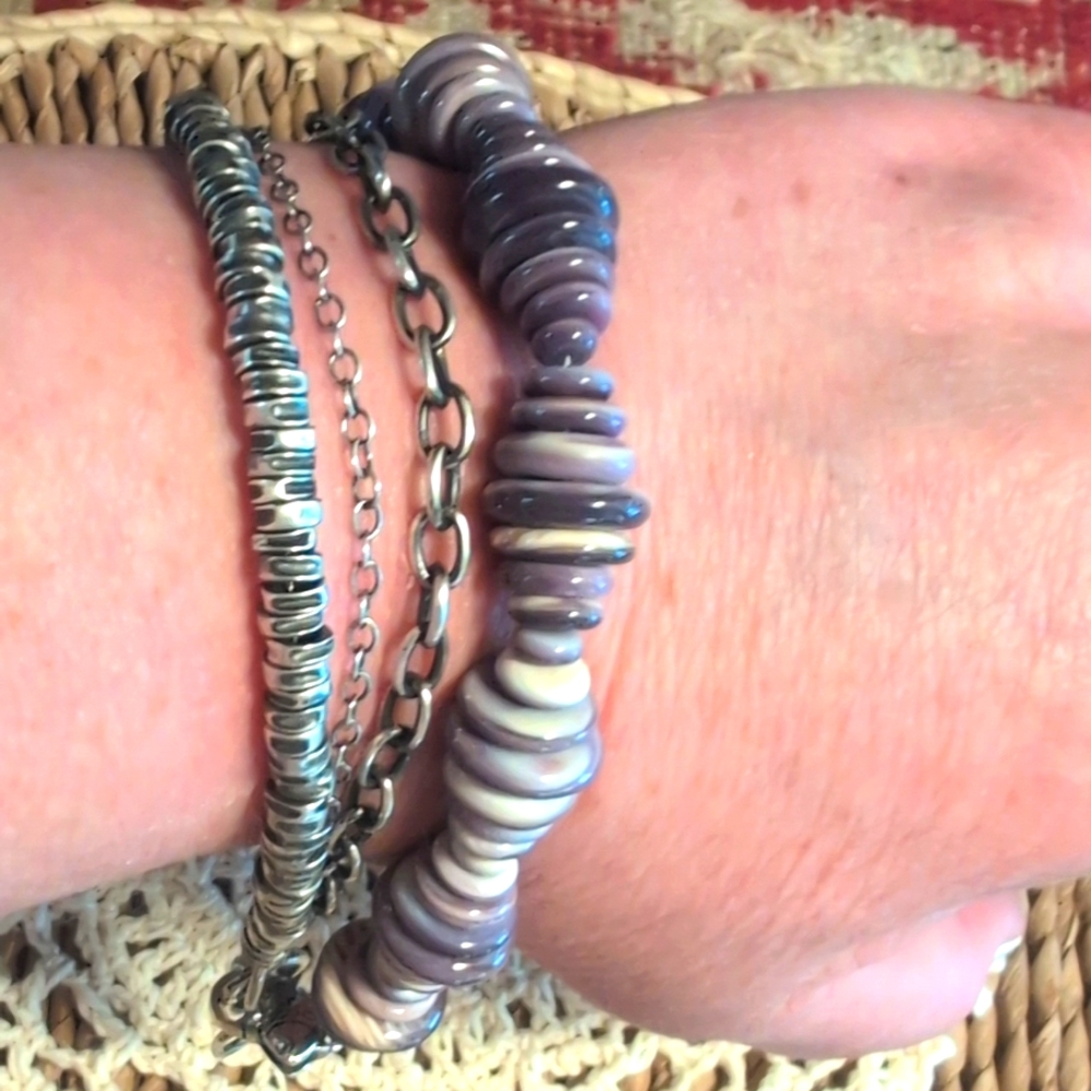 💥SOLD💥"New"Wampum,Sterling Silver Bracelet - Picture 6 of 10